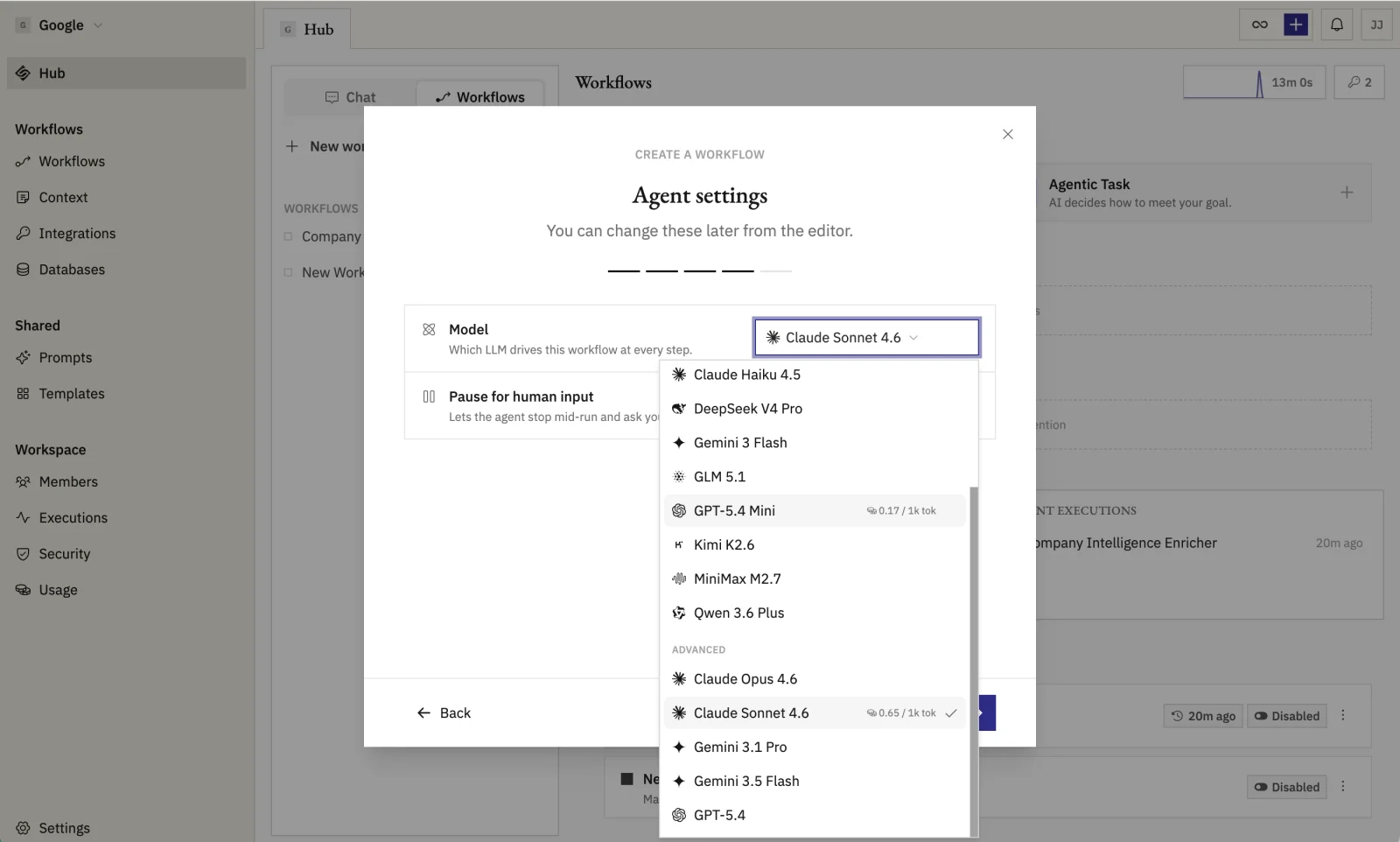 Model picker